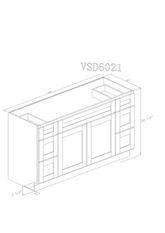 60"-American Oak 60 Inches Single Sink Base Vanity with Drawers